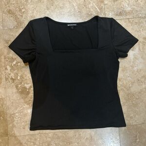 Elegant Black Square Neck Crop Top